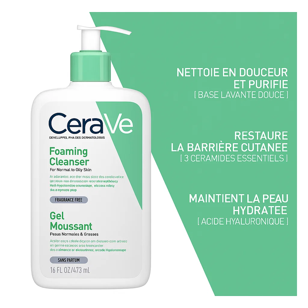 cerave gel moussant 473 ml
